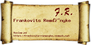 Frankovits Reményke névjegykártya